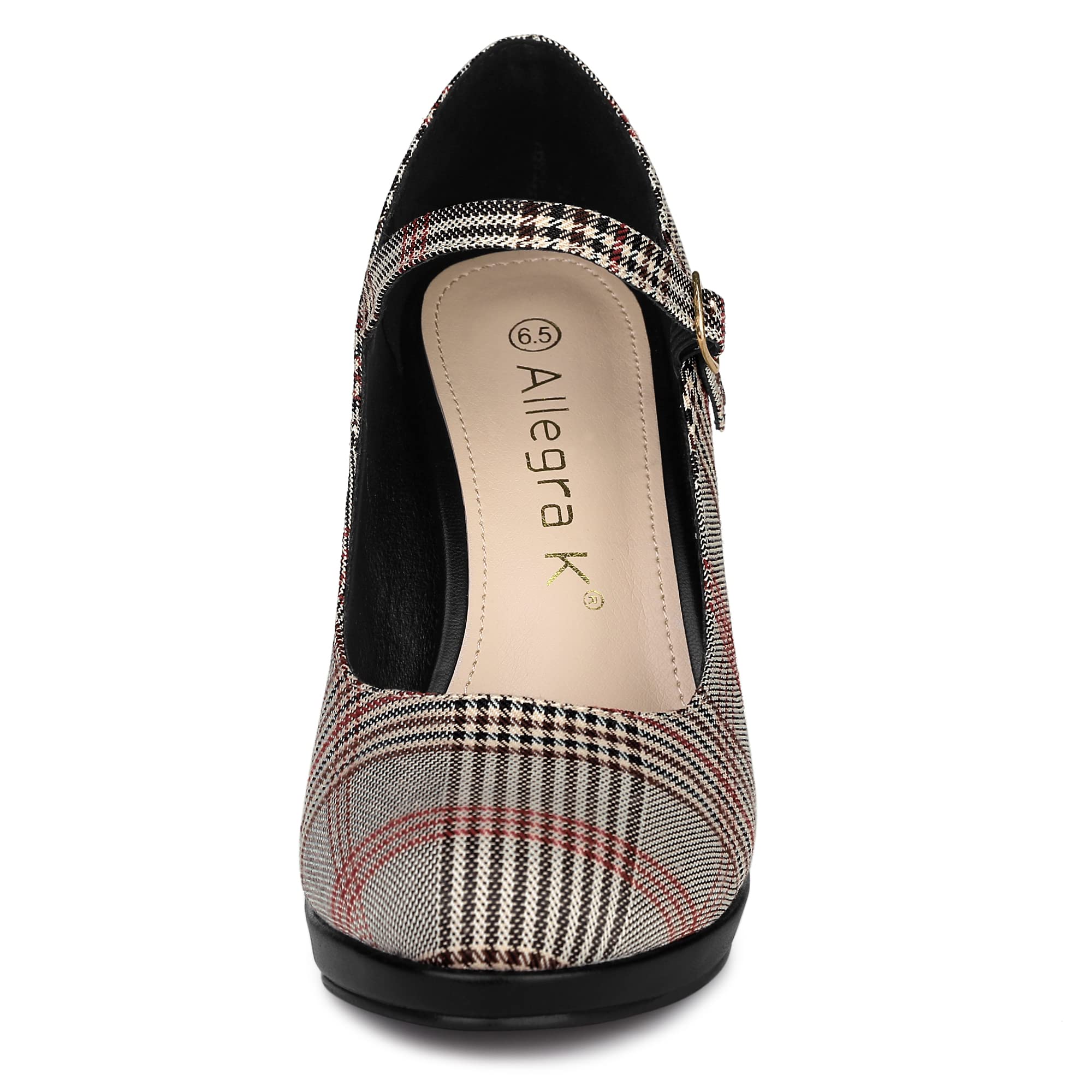 Allegra K Women's Houndstooth Print Platform Stiletto Heels Mary Jane Pumps - Stylish Dress Shoes for Work, Party & Evening Occasions