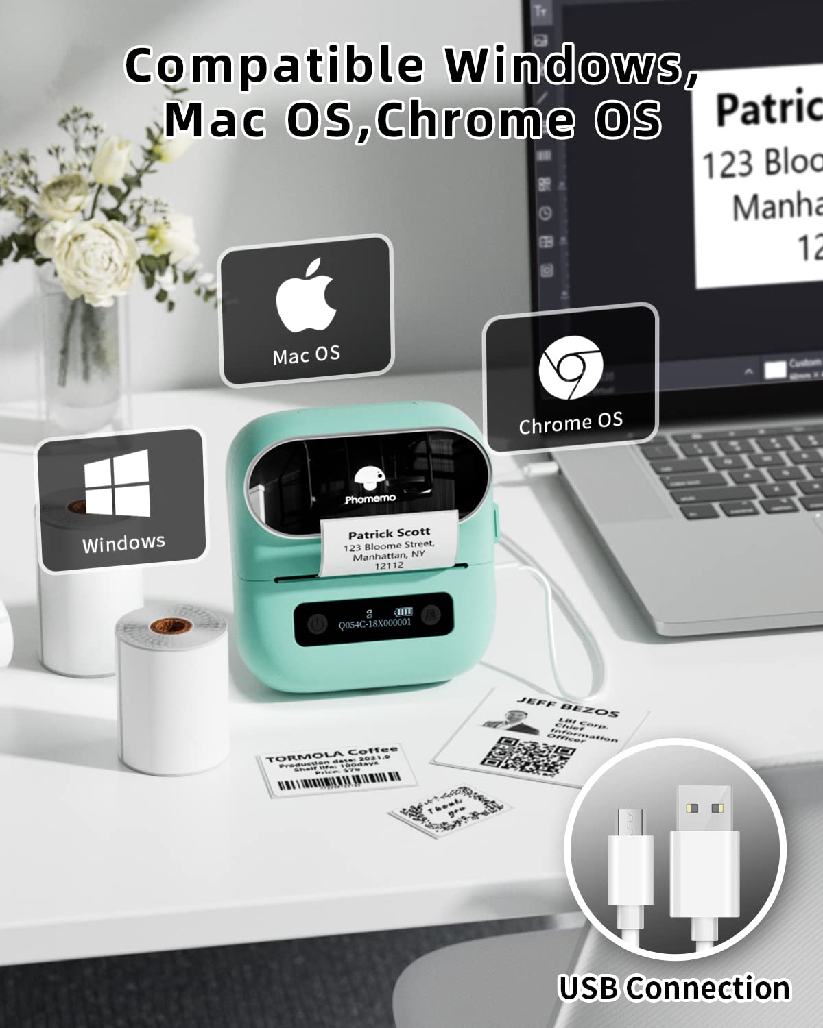 Phomemo M220 Bluetooth Thermal Label Printer - 3.14