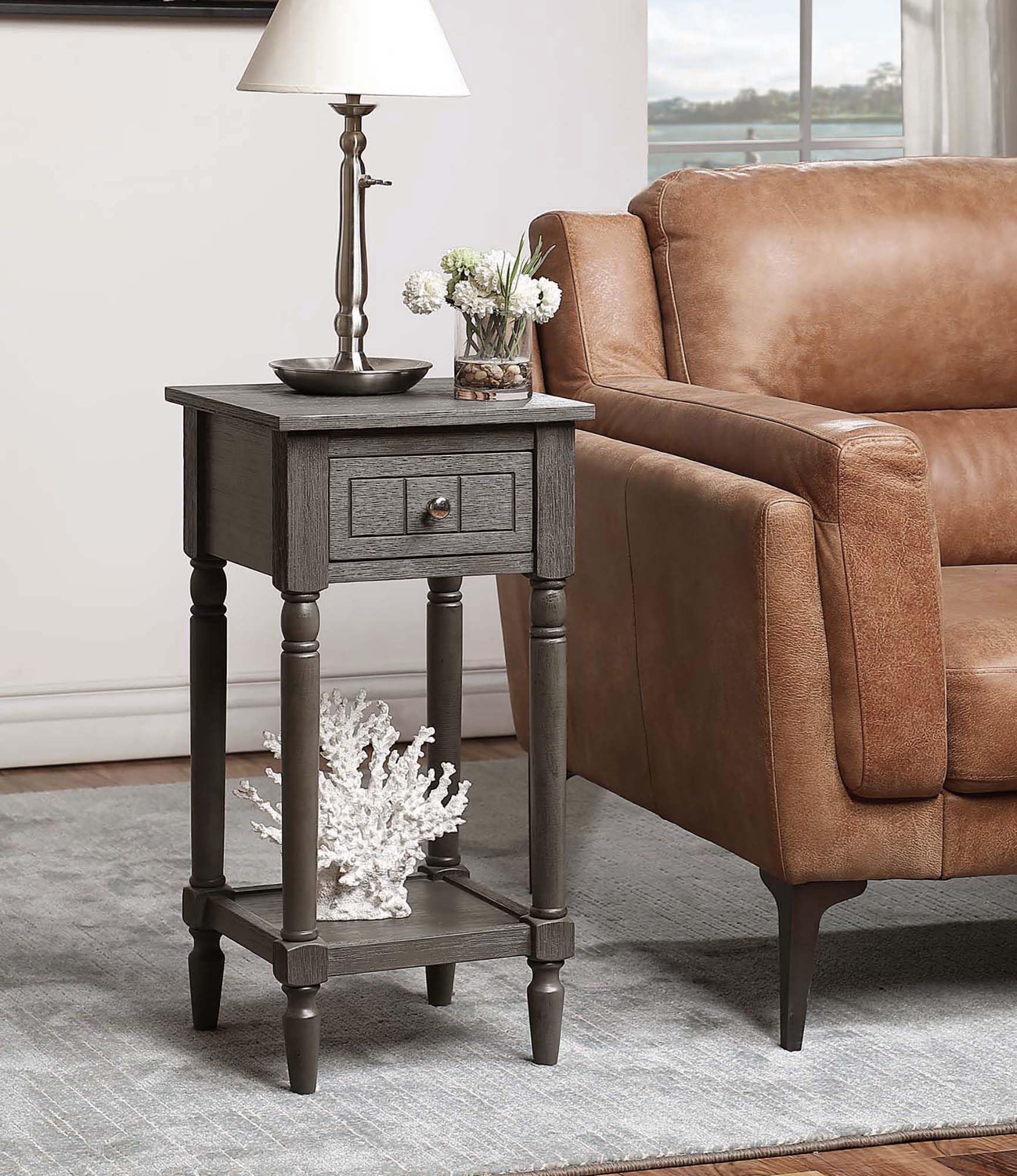 French Country Khloe 1-Drawer Accent End Table 14