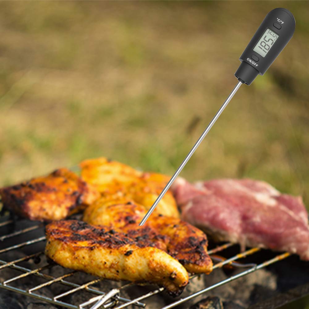 Efeng Silicone Candy Thermometer Spatula with Pot Clip - Built-in Digital Thermometer for Chocolate, Candy, Creams, Sauces, Jams & Meat Cooking - Perfect for Baking, Candy Making & Kitchen Use