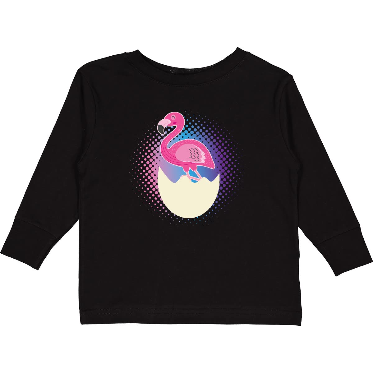 Easter Flamingo Egg Hatching Toddler Long Sleeve T-Shirt for Girls | Cute Easter Outfit for Toddler Girls | Perfect for Easter Egg Hunts & Spring Photoshoots
