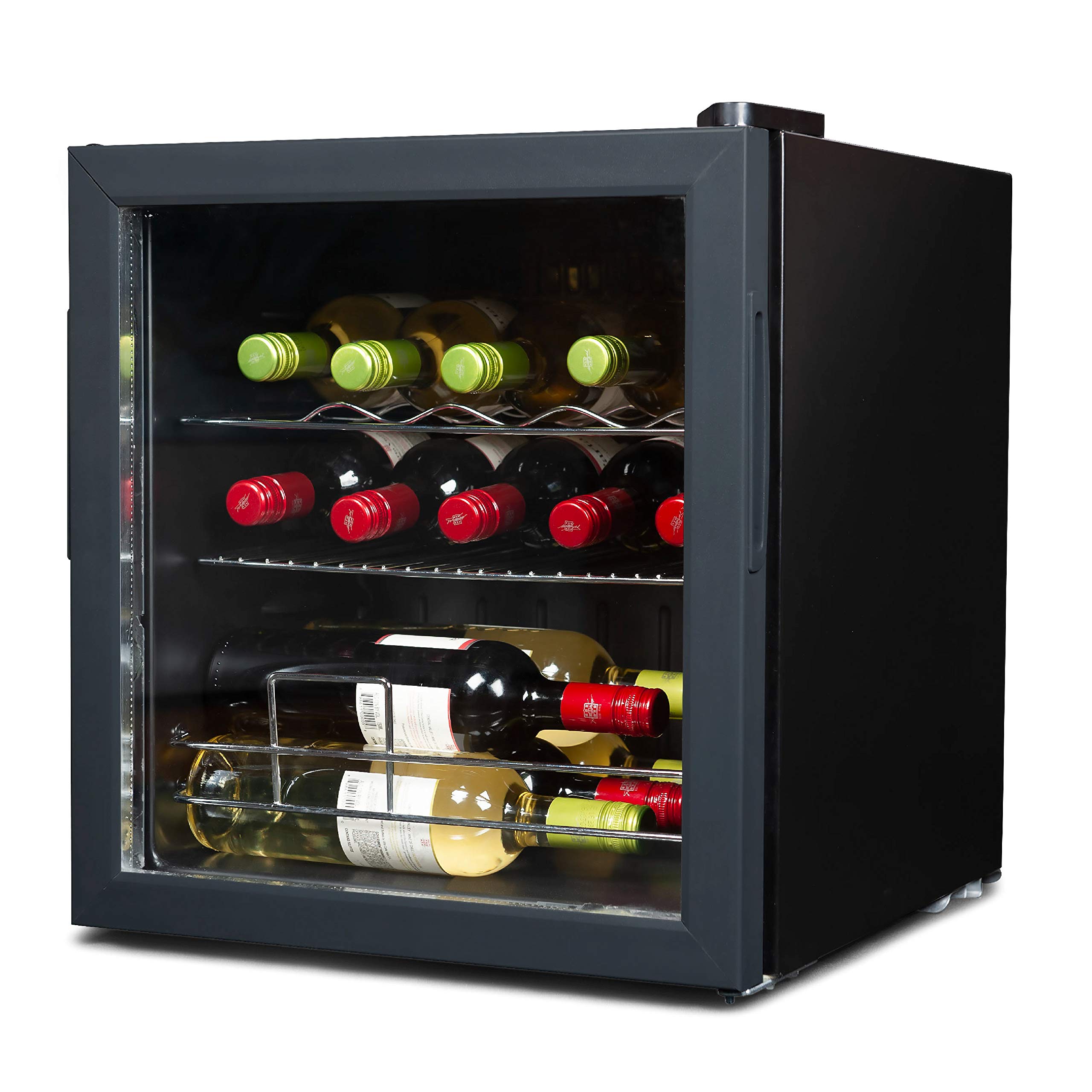 BLACK+DECKER 14 Bottle Wine Cooler Refrigerator - Freestanding Compressor Cooling Wine Fridge with Chrome Shelves (Model BD61516) - Perfect for Home Bars, Kitchen Storage & Wine Cellars