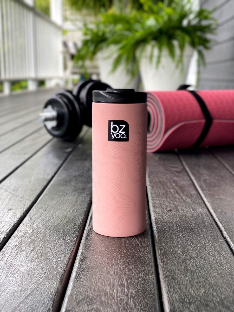 12oz Stainless Steel Vacuum Insulated Tumbler with Double Wall - La La Mandala Pink Design | Hot & Cold Beverage Cup for Coffee, Tea, Smoothies | Perfect for Office, Travel, Camping & Outdoor Activities