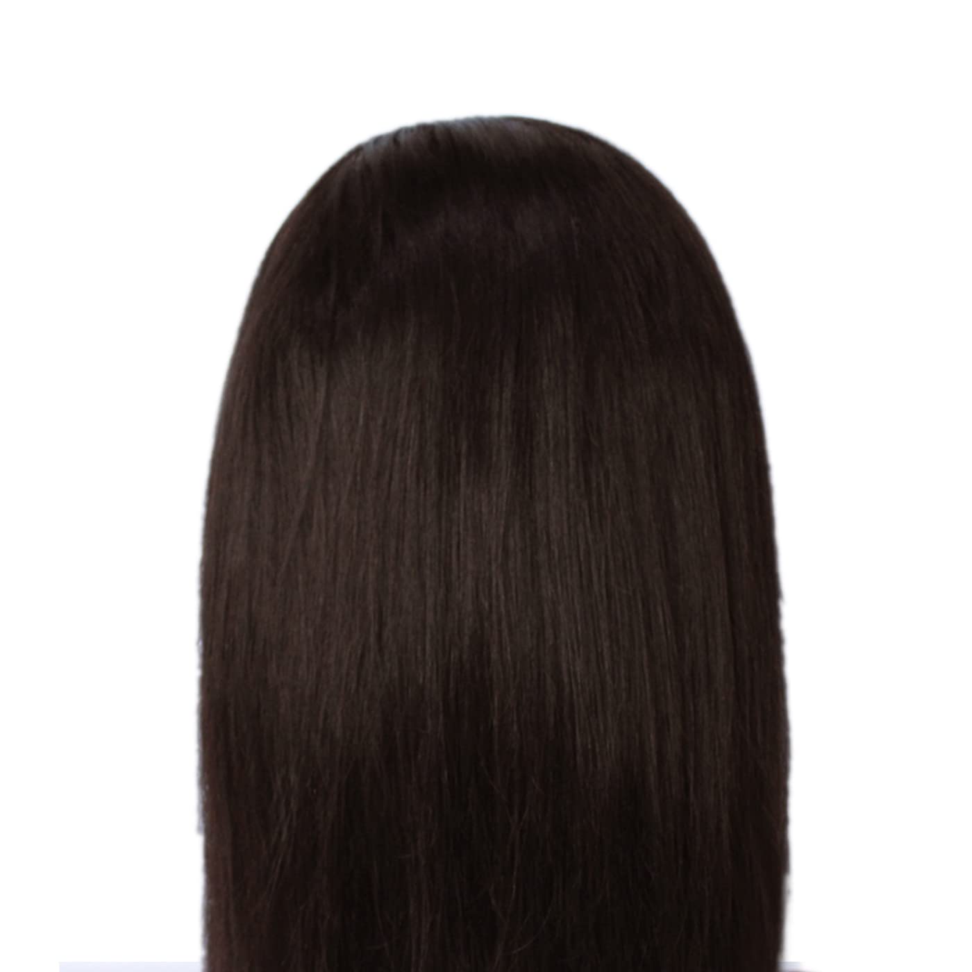 Premium 100% Human Hair Wig with Straight Front Lace Full Cap for Women - Natural Brown | Includes Free Hair Dryer | Perfect for Daily Wear, Cosplay & Special Occasions