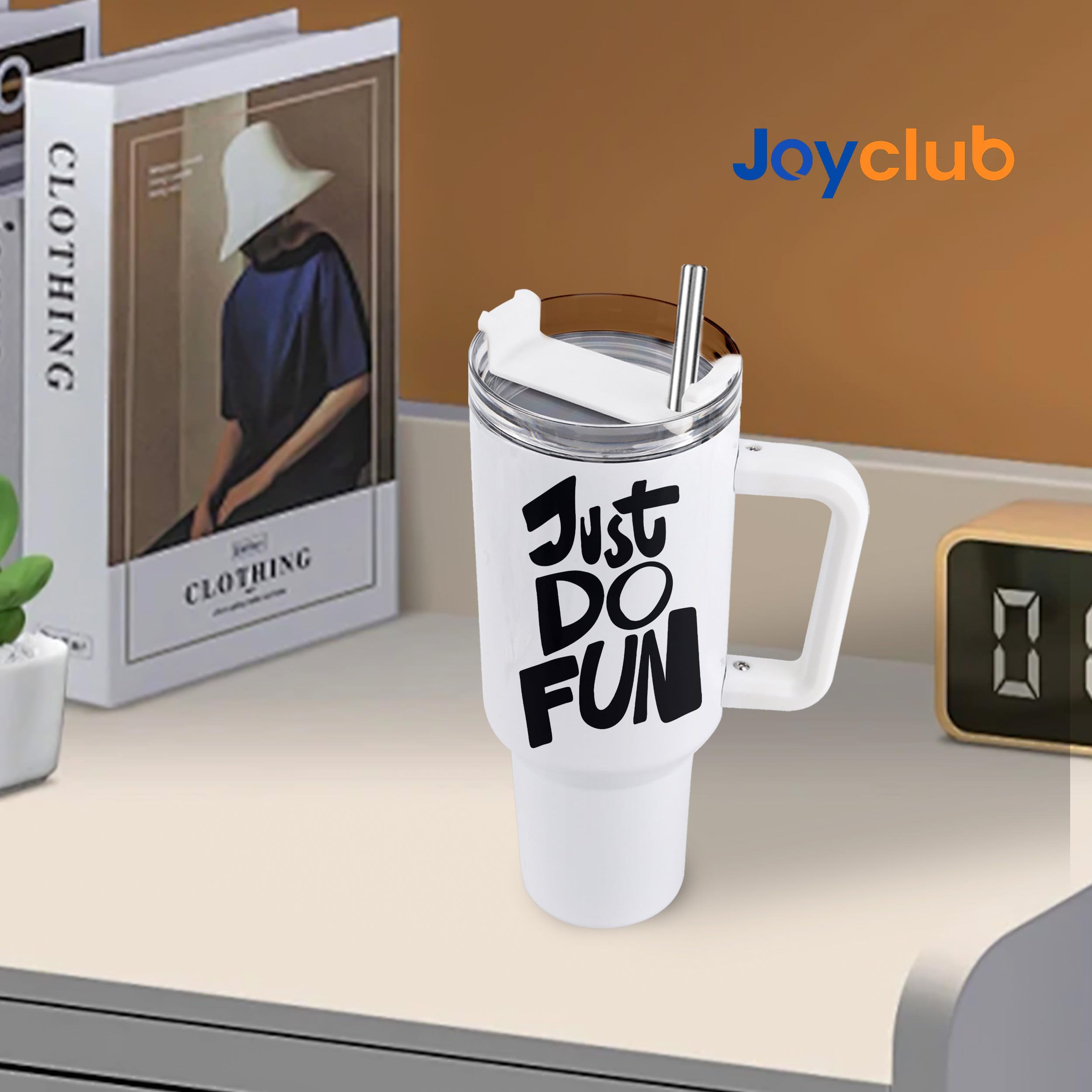 Joyclub 16 Pack 40oz Sublimation Tumblers with Handle - Stainless Steel Insulated Coffee Travel Mugs for DIY Heat Press Printing | Bulk Blank Tumblers for Custom Designs, Office Use, Gifts & Outdoor Activities