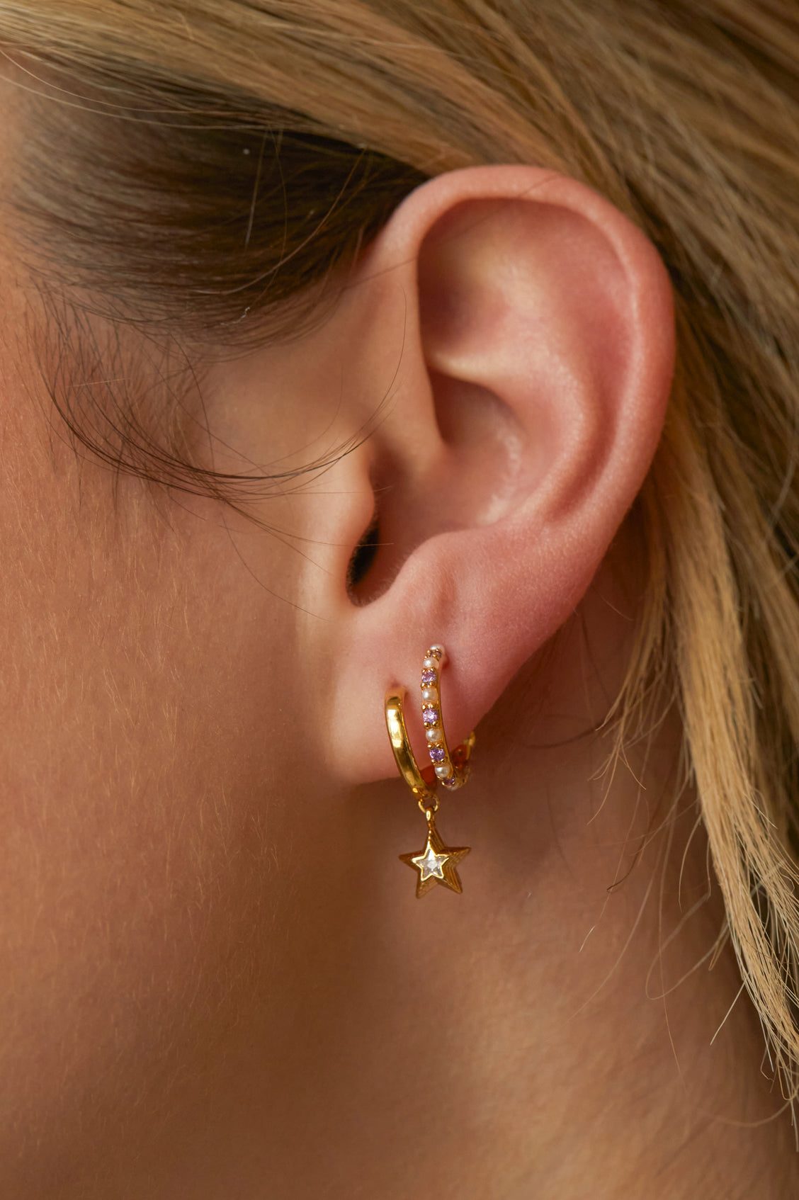 Elegant Pearl & Cubic Zirconia Hoop Earrings EBE5782G - Perfect for Weddings, Parties & Everyday Wear