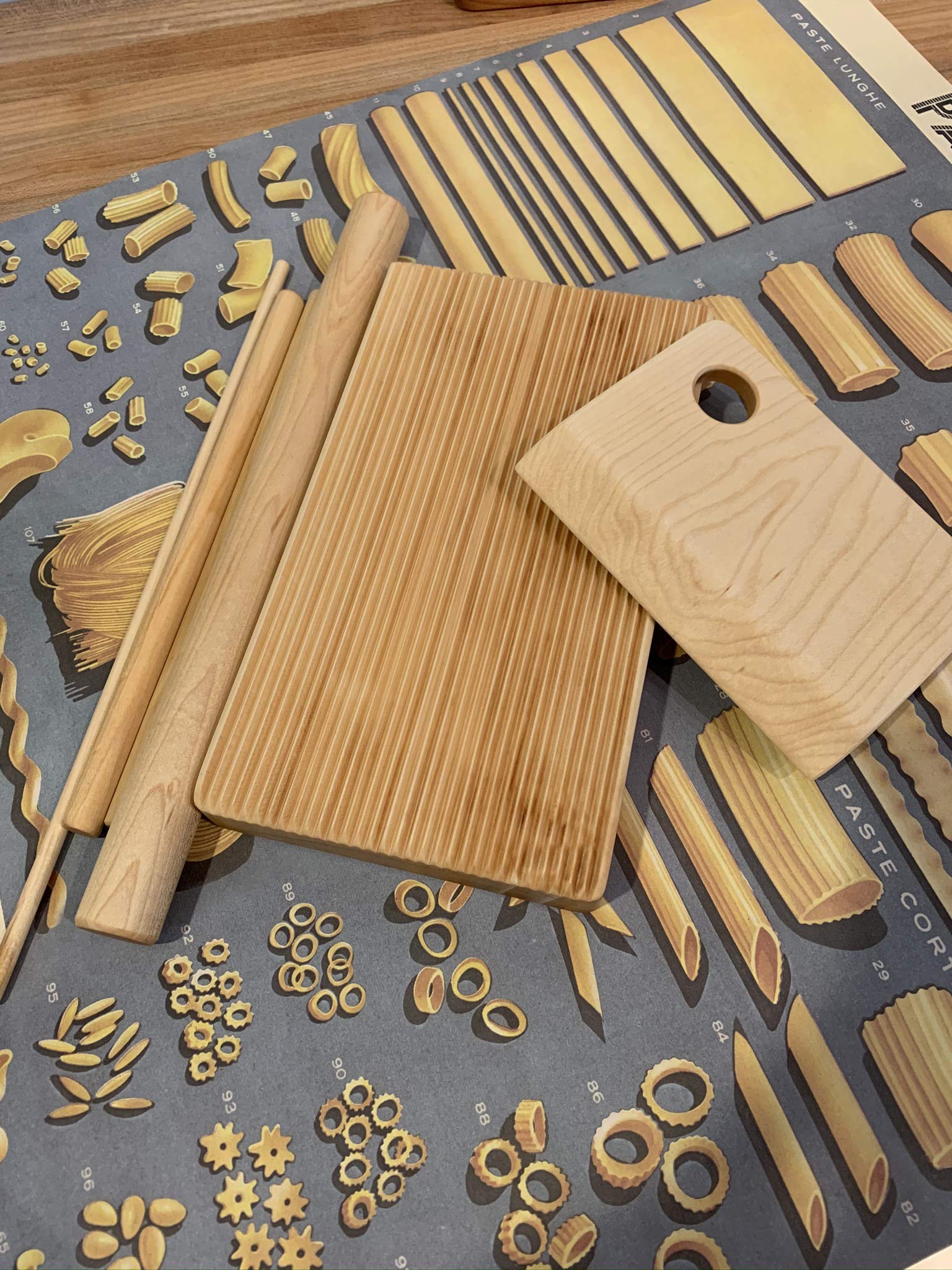 6-Piece Pasta Board Set for Macaroni, Trofie, Gnocchi & Garganelli | Premium Wooden Pasta Making Kit for Italian Cooking & Homemade Pasta Lovers