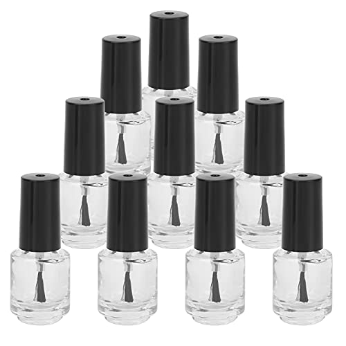 UBERSWEET® Empty Nail Polish Bottles with Steel Mixing Ball & Brush Cap - 10ml Refillable DIY Nail Art Containers for Professional Salon, Home Manicure & Travel Makeup Kit | Beauty Accessories