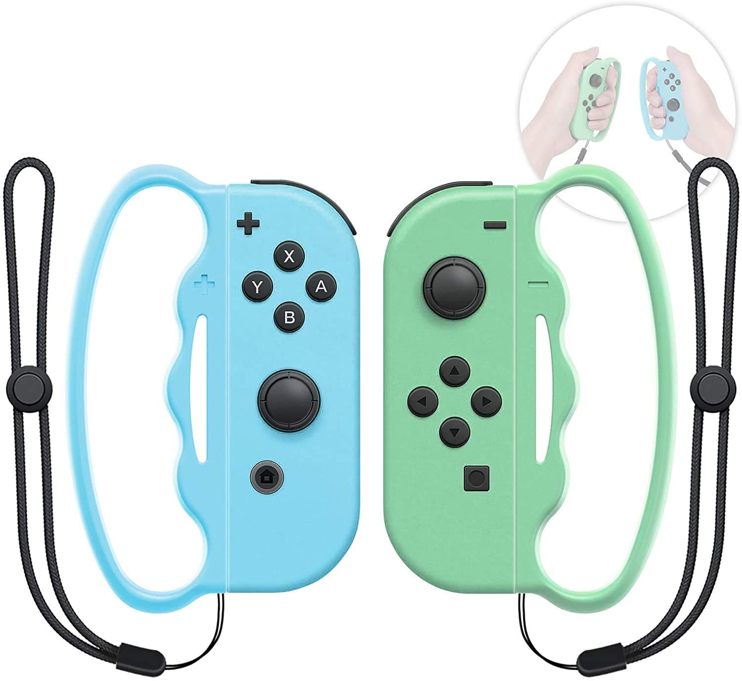 2PCS Fitness Boxing Finger Grip Handle for Nintendo Switch Joy-Con - Blue & Green - Enhance Your Workout & Gaming Experience - Perfect for Home Fitness & Interactive Gaming