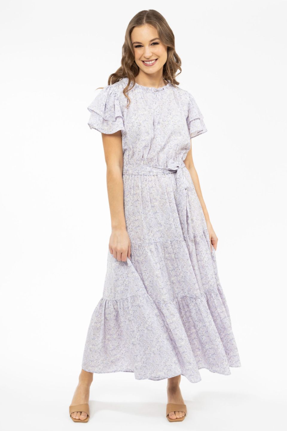 Cruise Purple SS Tiered Maxi Dress - Women's Summer Beach Dress with Flowy Tiered Skirt, Perfect for Vacations, Parties & Outdoor Events