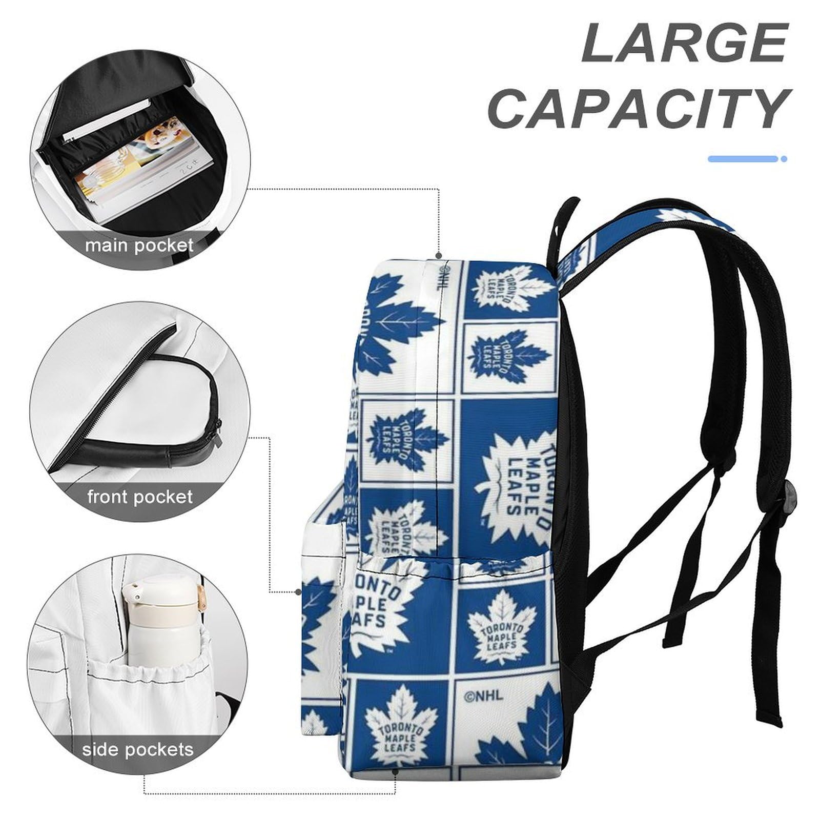 Toronto Travel Backpack - Lightweight Multifunctional Daypack for Hiking, Commuting & College | Water-Resistant Casual Bookbag with USB Charging Port