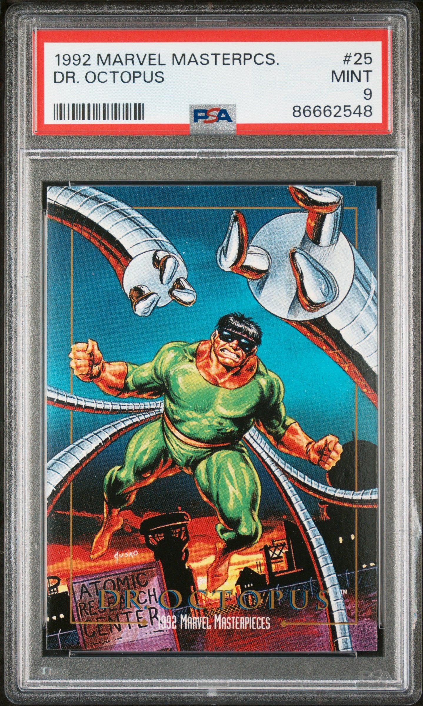 1992 Marvel Masterpieces Dr. Octopus #25 PSA 9 Graded Trading Card - Perfect for Marvel Collectors & Comic Book Fans, Ideal for Display or Investment