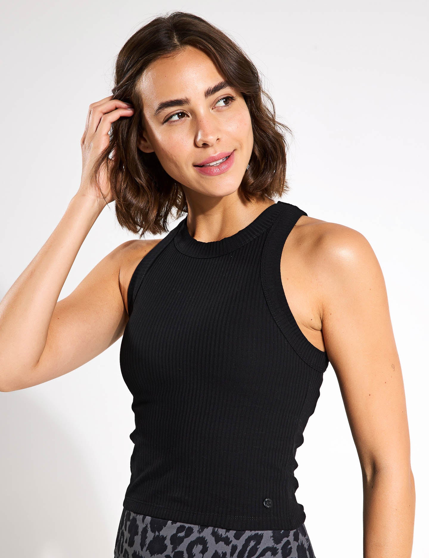 Women's Harmony Ribbed Tank Top - Black | Soft Stretchy Fit for Yoga, Gym & Casual Wear