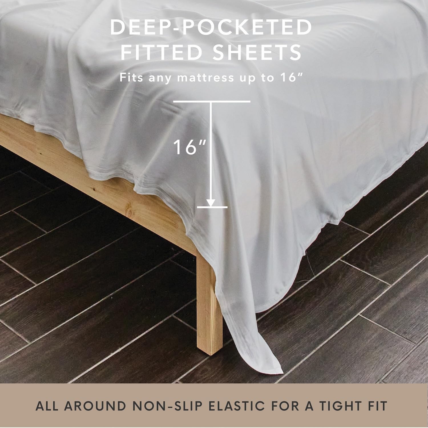 Bamboo Bay 6-Piece Queen Size Sheet Set - 100% Bamboo Viscose, Breathable & Ultra Soft Cooling Bed Sheets for Hot Sleepers - Deep Pocket Fits 16