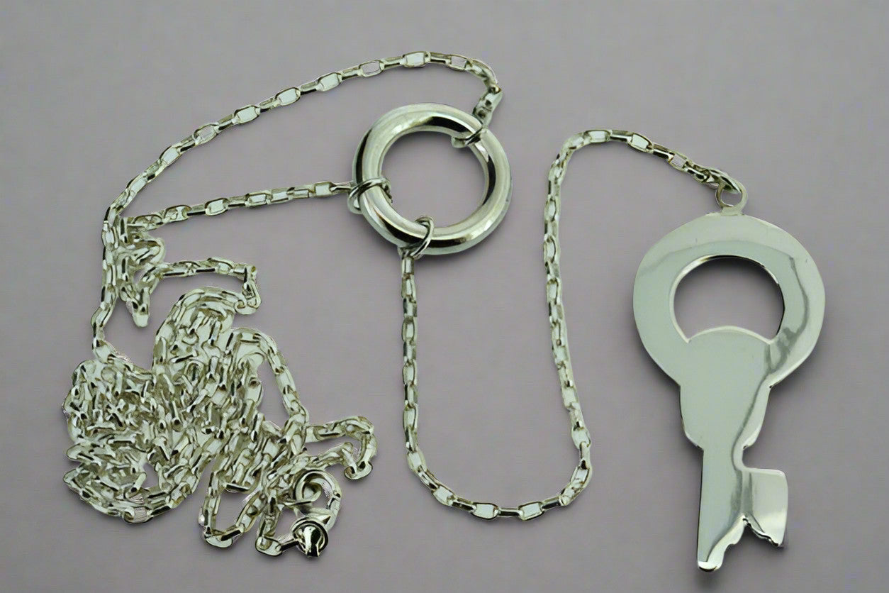 Fflat Key Necklace - Sterling Silver Pendant for Women - Perfect for Everyday Wear, Gifts & Special Occasions