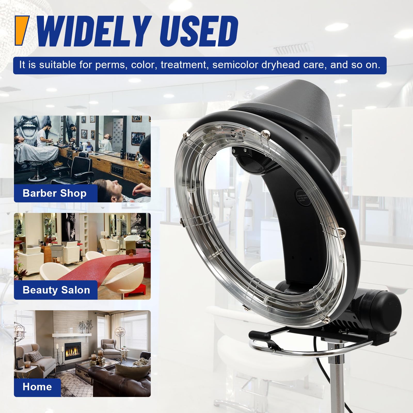 Upthehill 950W Orbiting Infrared Hair Dryer - 360° Rotating Salon Hair Dryer with 6 Modes & Adjustable Height/Temperature | Perfect for Home & Professional Salon Styling