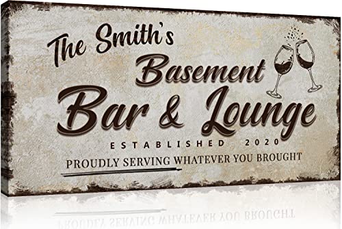 Rustic Basement Bar and Lounge Wine Glasses no Border Light Background