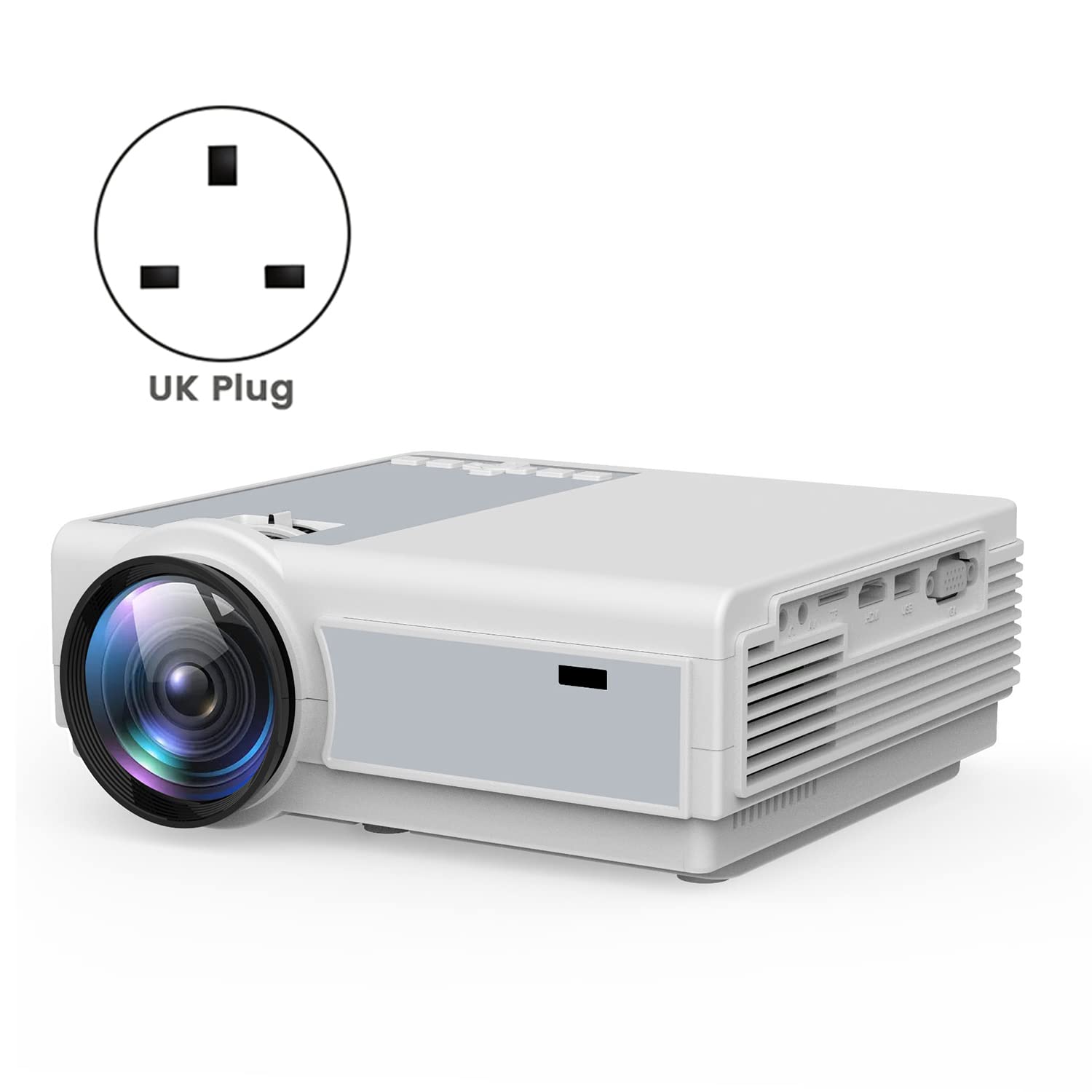 TYREE 1080P HD Projector 12000LM Home Theater Video Projector with WiFi & Bluetooth - Compatible with USB/VGA/AV/iOS/Android for Movies & Gaming (UK Plug) - Perfect for Home Cinema, Outdoor Movie Nights & Presentations