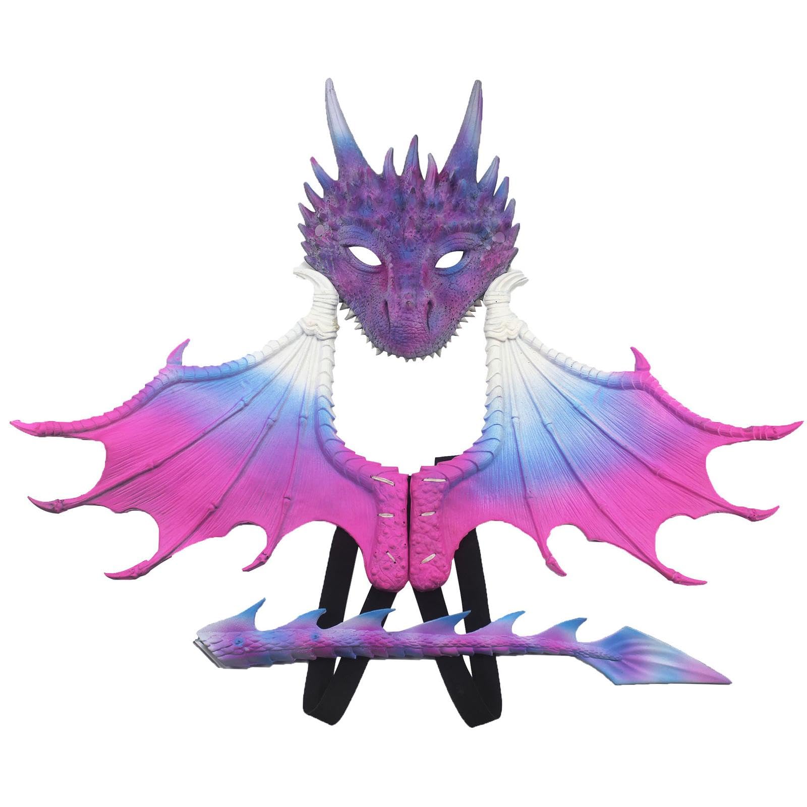 Colaxi Wings Dinosaur Tail Mask Set - Kids Dragon Costume for Halloween, Carnival & Dress Up Parties - Perfect for Role Play, Dancing, and Pretend Play