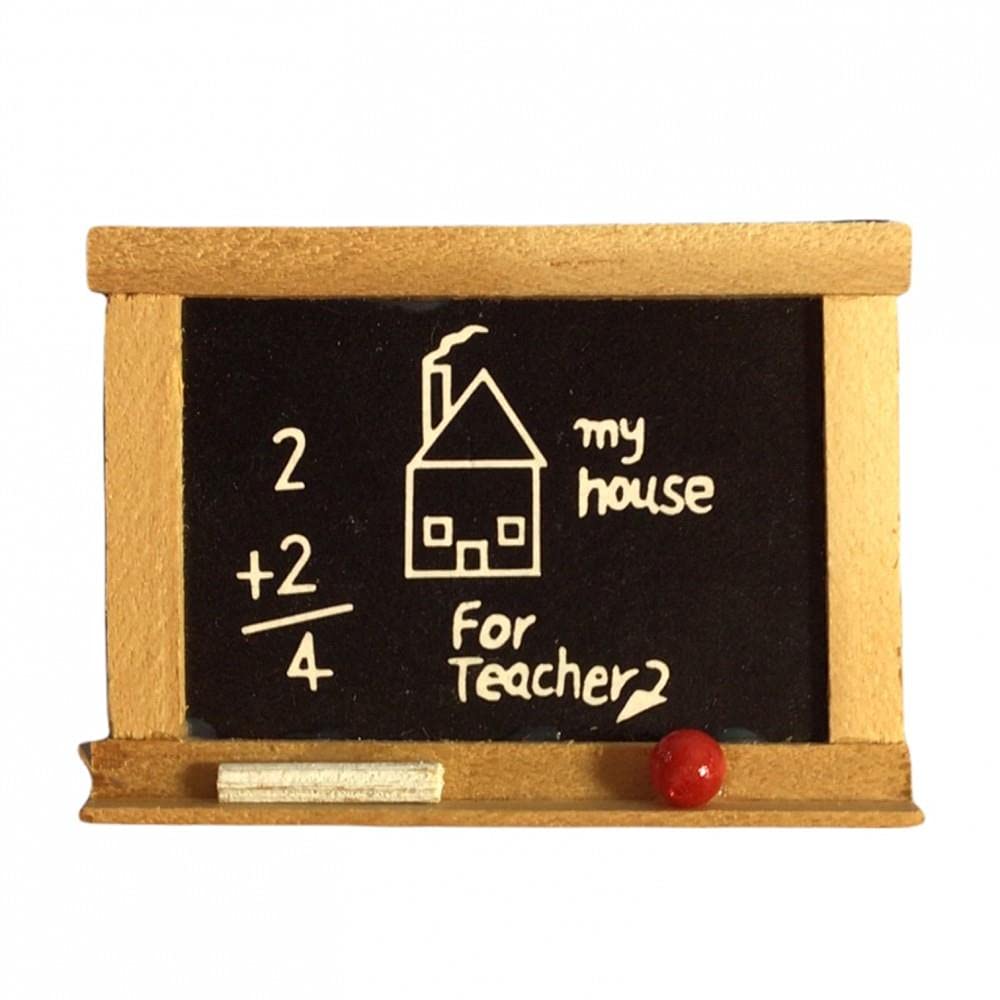 Melody Jane 1:12 Scale Miniature Dollhouse Chalkboard - Blackboard for School, Study & Office Accessories | Perfect for Dollhouse Classroom, Teacher's Desk & Miniature Office Decor