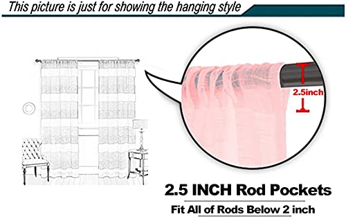Sheer Voile Curtains - Ombre Tulle Window Panels with Rod Pocket Top, 100x95 Inches (2 Panels, Red) - Elegant Drapes for Living Room, Bedroom, Dining Room & Balcony - Perfect for Soft Light Filtering & Privacy