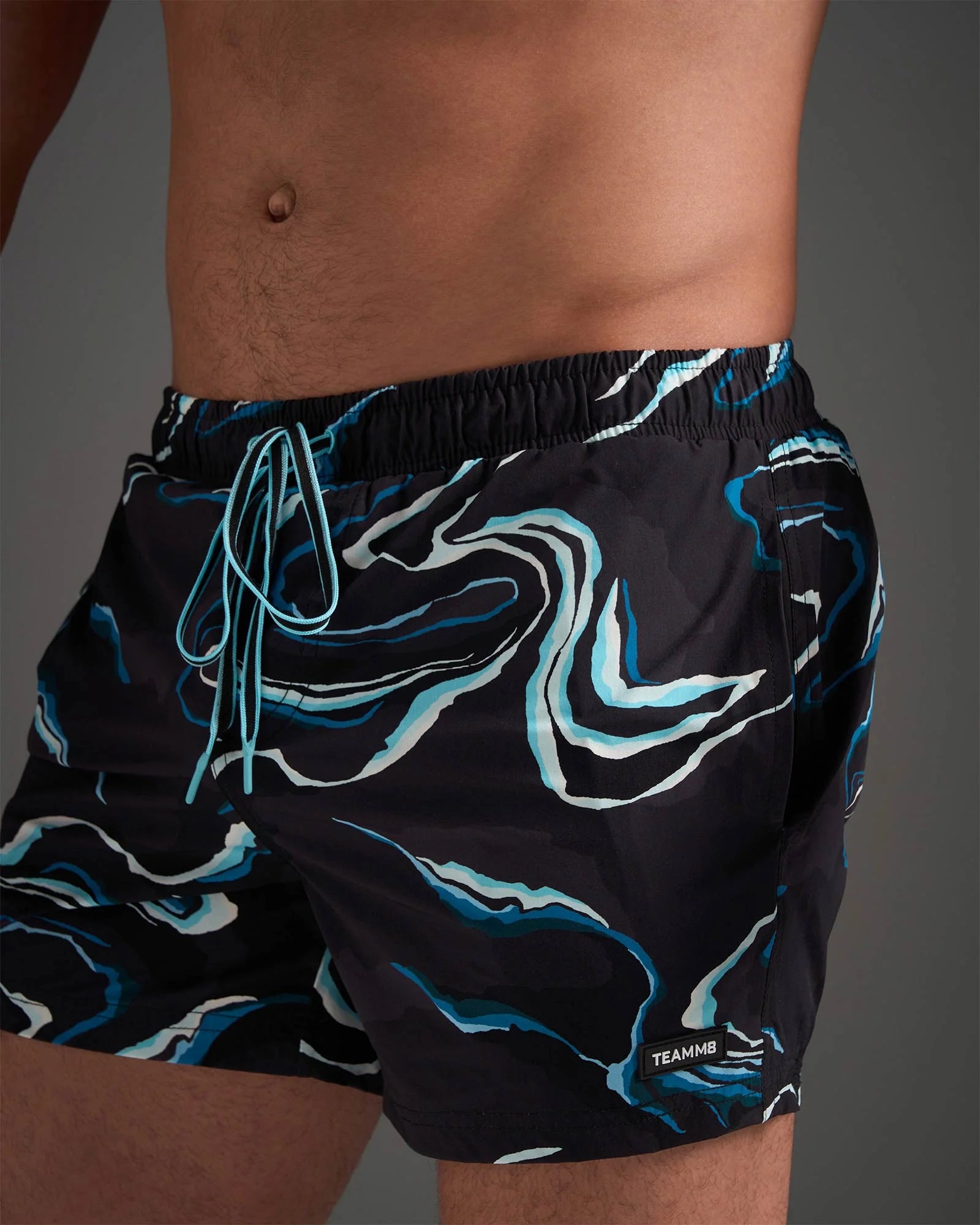 **Teamm8 Resort 4 Swim Shorts for Men - Quick-Dry, Comfortable Black Swim Trunks for Beach, Pool & Vacation | Perfect for Swimming, Surfing & Relaxing**