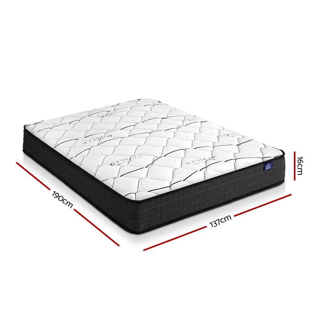 Tarcoola Medium Firm Bonnell Spring Mattress - Charcoal & Gray Double Package for Bedroom Comfort & Support | Perfect for Guest Rooms, Dorms & Apartments