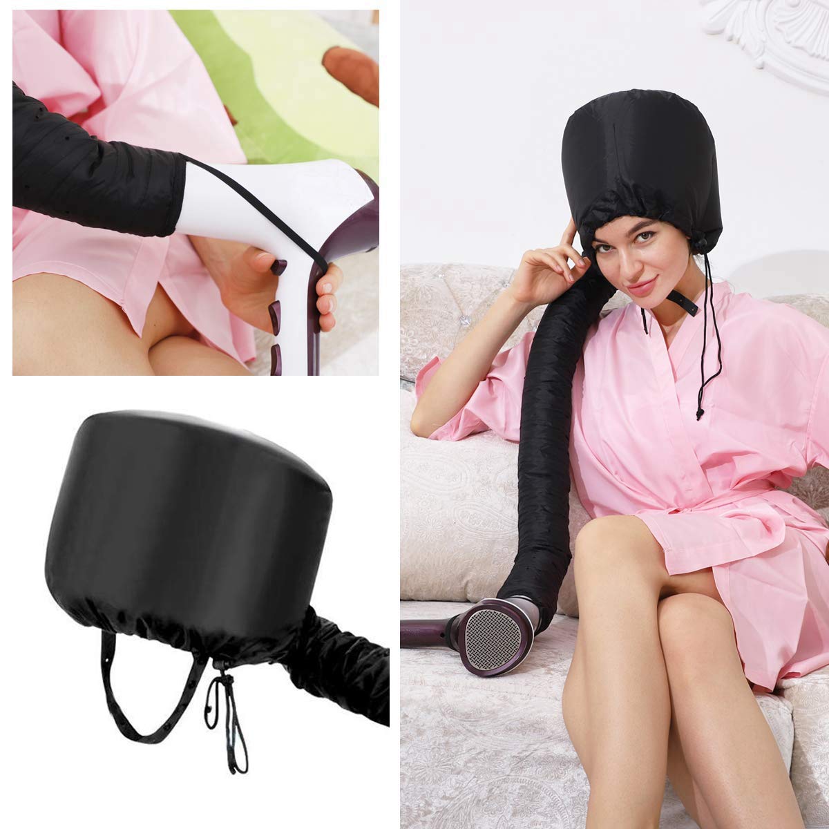 Professional Hair Dryer Oil Cap Attachment for Hairdressing & Perm - Adjustable Hair Steamer Helmet for Salon & Home Hair Care - Perfect for Deep Conditioning & Styling Treatments