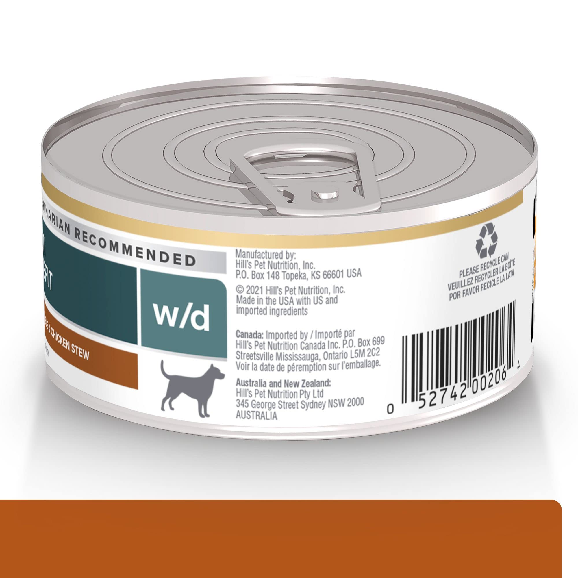 Hill's Prescription Diet w/d Multi-Benefit Digestive Weight Glucose Urinary Management Wet Dog Food - Veterinary Diet Chicken & Vegetable Stew (5.5 oz Cans, 24-Pack) for Dogs with Digestive Issues, Diabetes or Weight Problems - Perfect for Meal Time & Special Dietary Needs