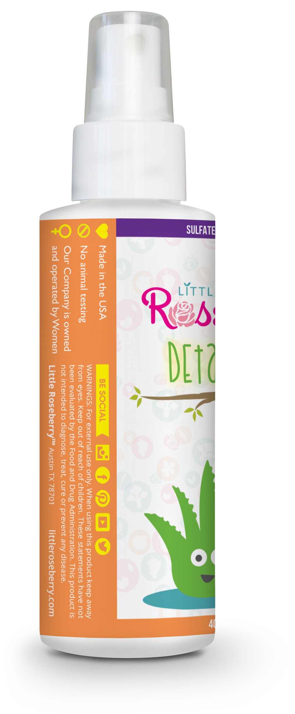 Organic Hair Detangler Spray for Kids & Adults - Aloe Vera & Vitamin Enriched Leave-In Conditioner | Chemical-Free, Fragrance-Free | Made in USA | Perfect for Daily Hair Care & Post-Shower Detangling