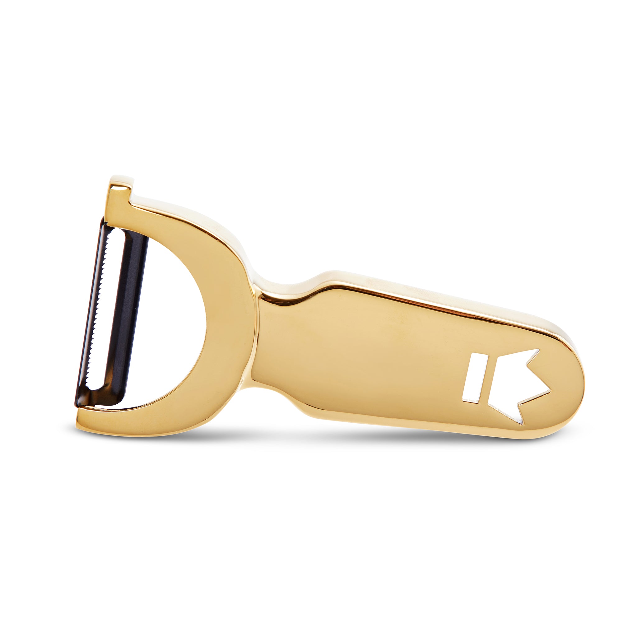 Premium BUSWELL® Stainless Steel Serrated Gold-Plated Vegetable Peeler - Perfect for Kitchen, Camping & Gift Giving