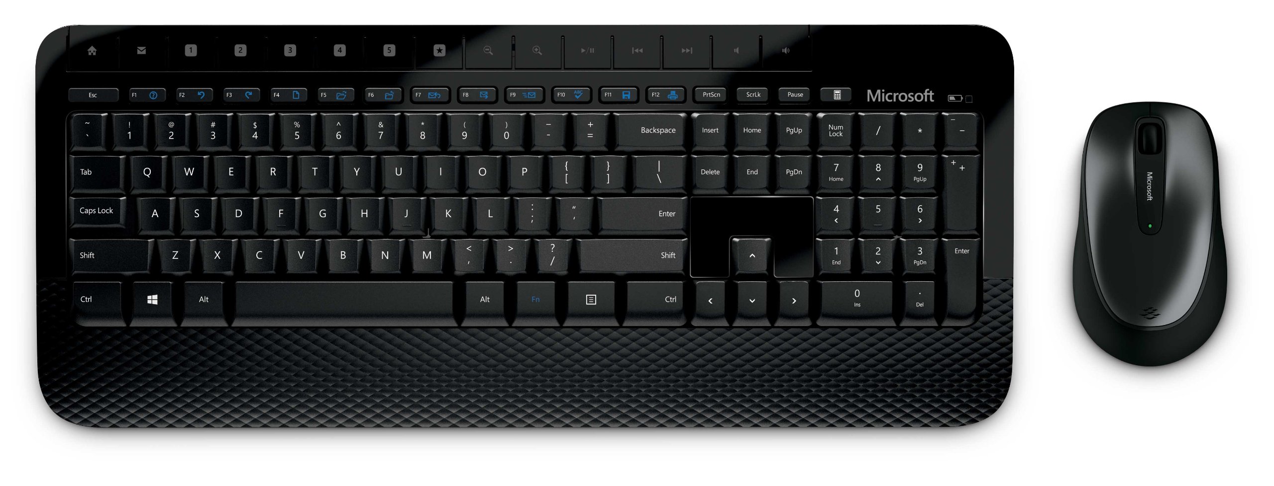 Microsoft Wireless Desktop 2000 Keyboard and Mouse Combo - Ergonomic Wireless Keyboard with Palm Rest, Silent Mouse for PC/Laptop - Perfect for Home Office, Gaming & Productivity (Black)