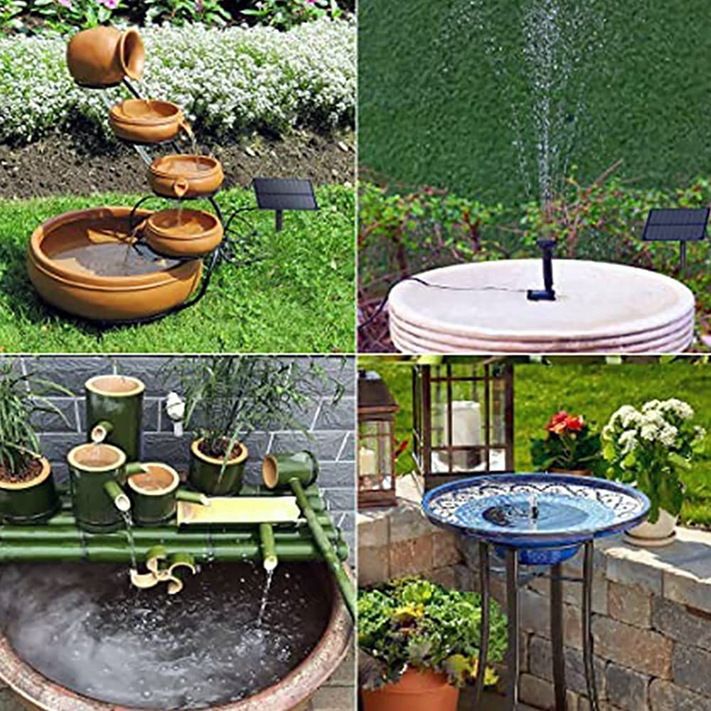 1.5W Solar Powered Water Pump Kit with 4 Nozzles - Floating Garden Fountain for Ponds, Bird Baths & Outdoor Decor | Solar Panel Pond Pump | Eco-Friendly Water Feature for Backyard, Patio & Landscaping
