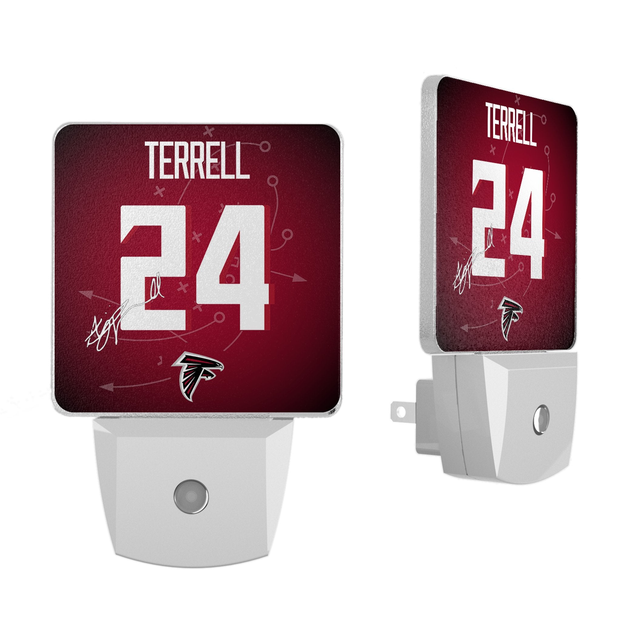 A.J. Terrell Atlanta Falcons 24 Ready Night Light 2 Pack - NFL Bedroom Decor for Kids & Adults - Perfect for Game Nights & Fan Rooms