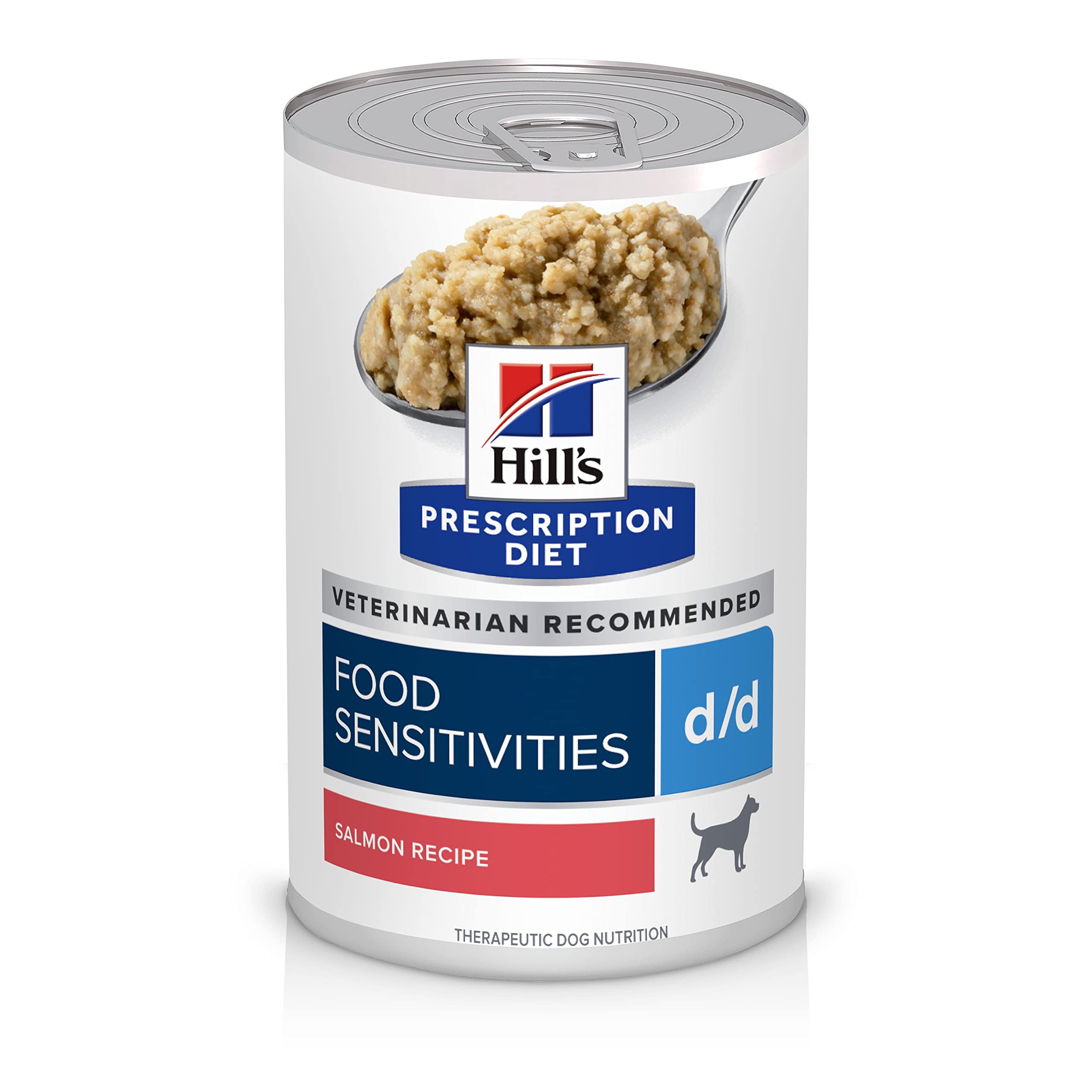 Hill's Prescription Diet d/d Skin/Food Sensitivities Salmon Formula Canned Dog Food - Veterinary Recommended Wet Food for Dogs with Allergies (13 oz, 12-Pack) - Ideal for Sensitive Skin & Digestive Support