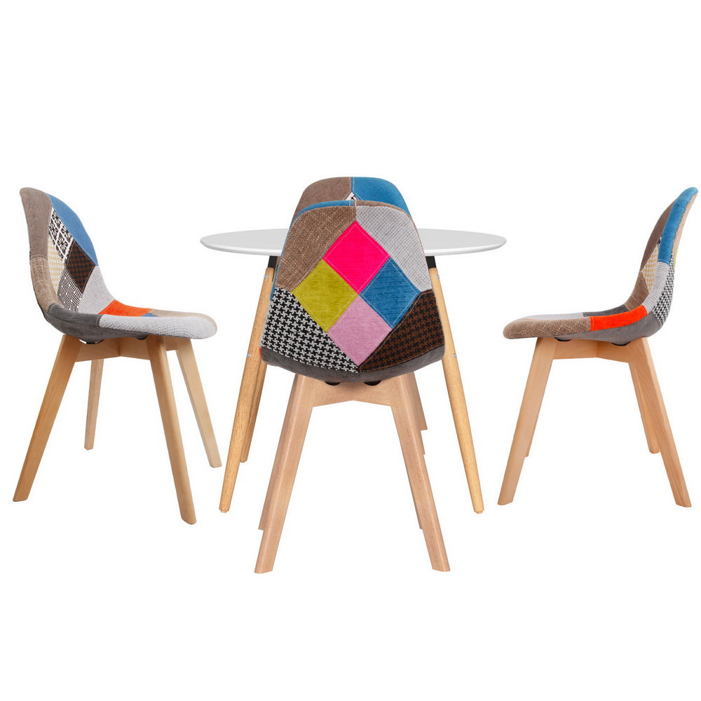 Artiss 5-Piece White DSW Dining Table and Chairs Set - Modern Kitchen & Breakfast Nook Furniture for Small Spaces