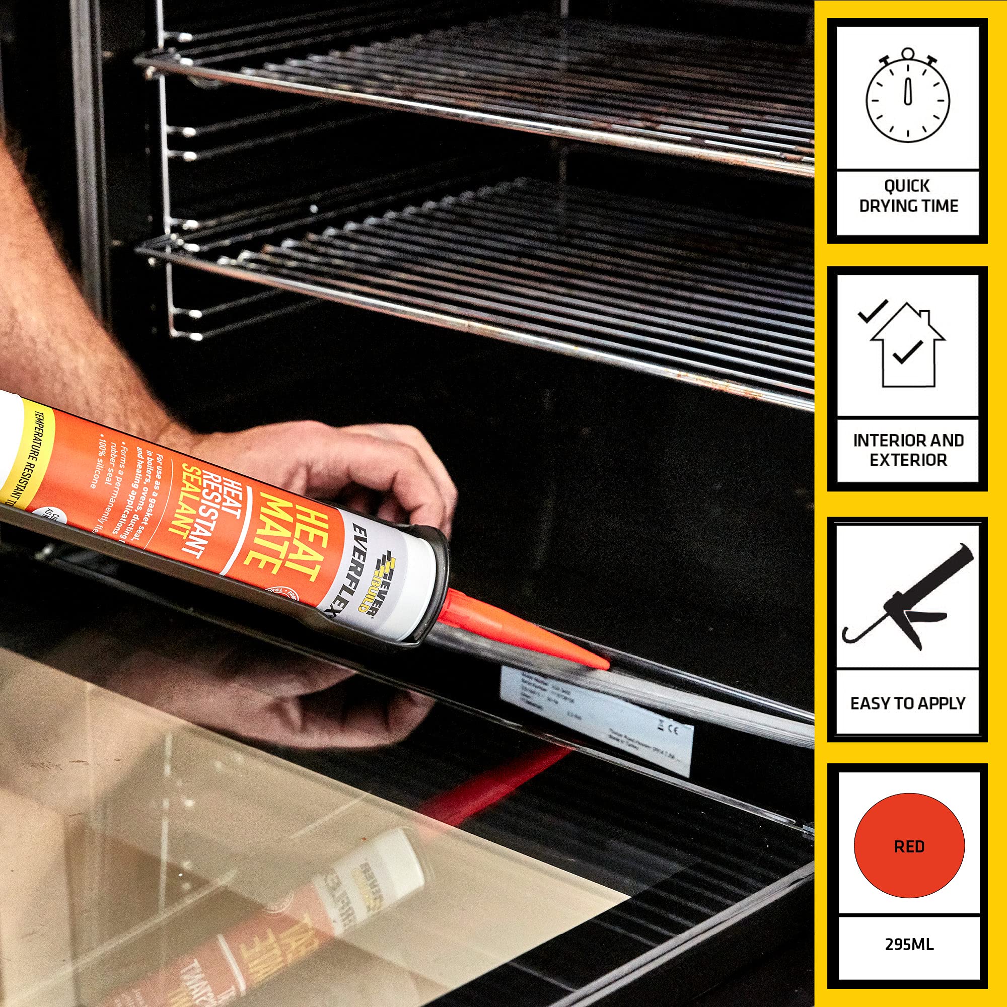 HEATBK 310ml High-Temperature Red Silicone Sealant - Heat Resistant Adhesive for Automotive, Plumbing & DIY Home Repairs - Perfect for Gaskets, Seals & Leak Fixing