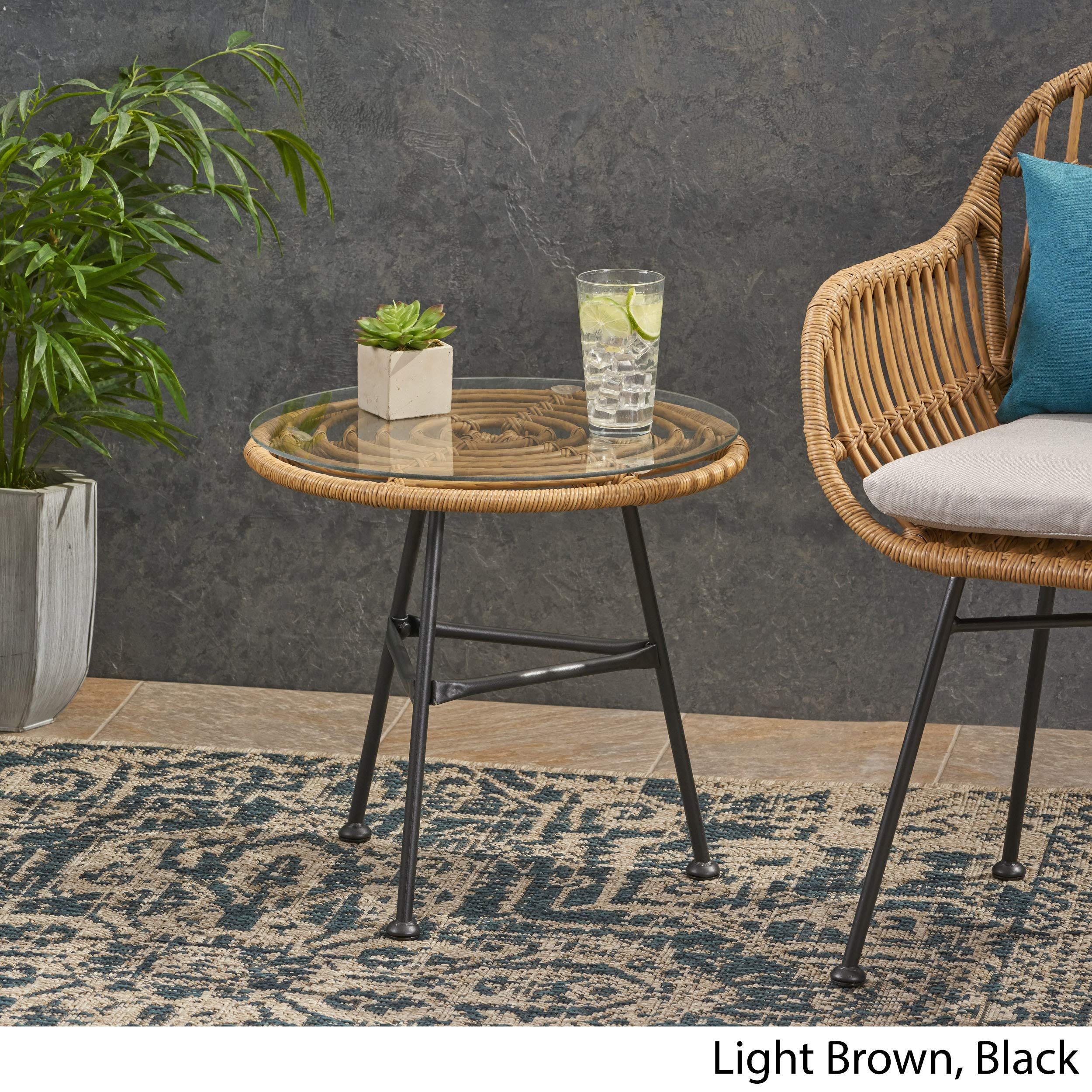 Great Deal Furniture 309168 Light Brown Beige Finish Side Table - Perfect for Living Room, Bedroom, or Office Accent Table