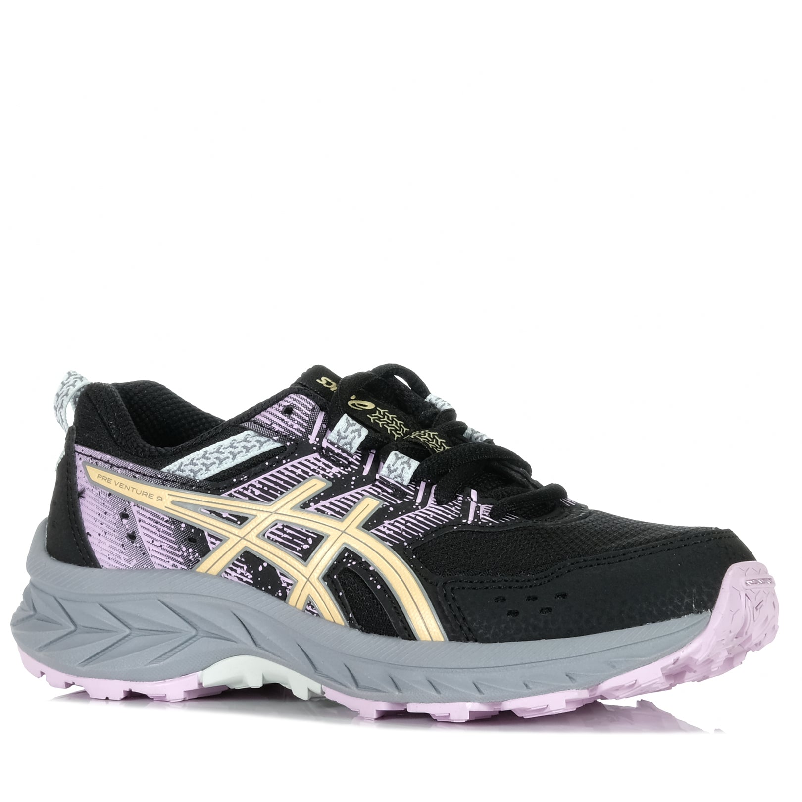 ASICS Gel Venture 9 GS Trail Running Shoes for Kids - Black/Light Orange - Lightweight & Durable for Outdoor Adventures, Hiking, and School Sports