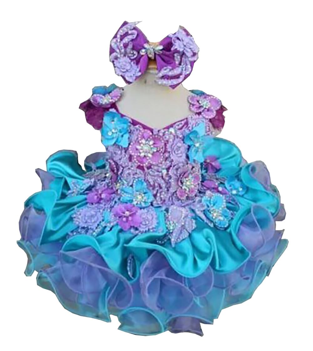 Handmade Beaded Pageant Dress for Toddlers - Elegant Princess Gown for Pageants, Parties & Special Occasions