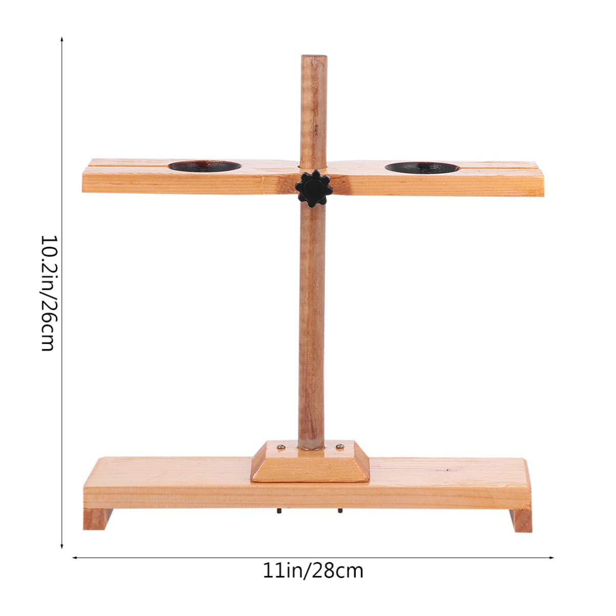 Adjustable Wooden Funnel Stand with 2 Holes - Separation Funnel Support Rack for Chemistry Lab Experiments (Khaki) | Ideal for Distillation, Filtration & Scientific Research