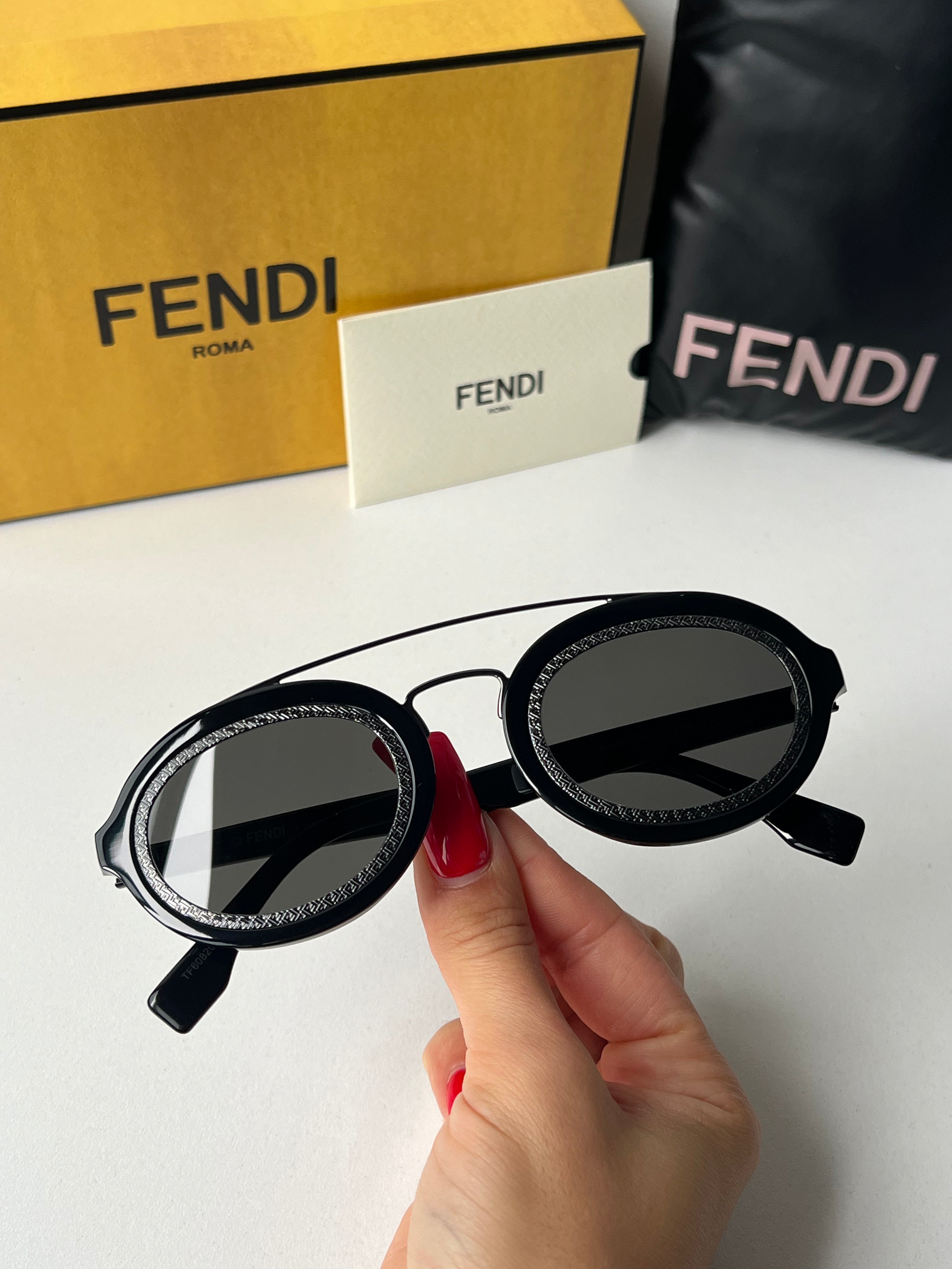 Fendi FF Around FE40094I Black Round Sunglasses for Women - Stylish UV Protection Shades for Outdoor, Beach & Driving