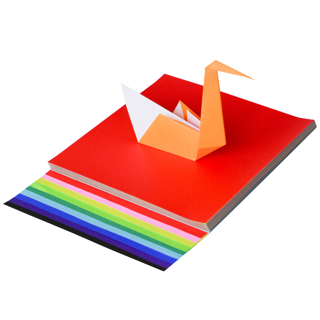 Origami Paper Value Pack - 100 Sheets, 10 Vibrant Colors, 7x7 Inch Square Sheets (OS801) for DIY Crafts, School Projects & Gift Wrapping
