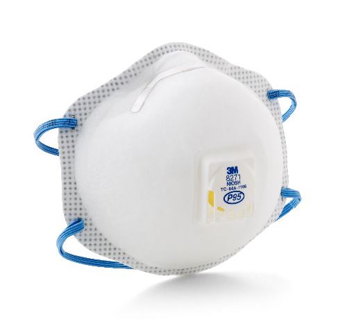 3M 8271 N95 Disposable Respirator Mask - P95 Particulate Filter for Construction, Woodworking & Dust Protection - Pack of 10