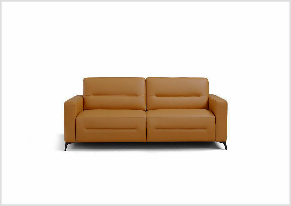 Kathy Ireland Tucson Genuine Leather Queen Sleeper Sofa with Chrome Steel Legs - Convertible Sofa Bed for Living Room, Guest Room & Small Spaces