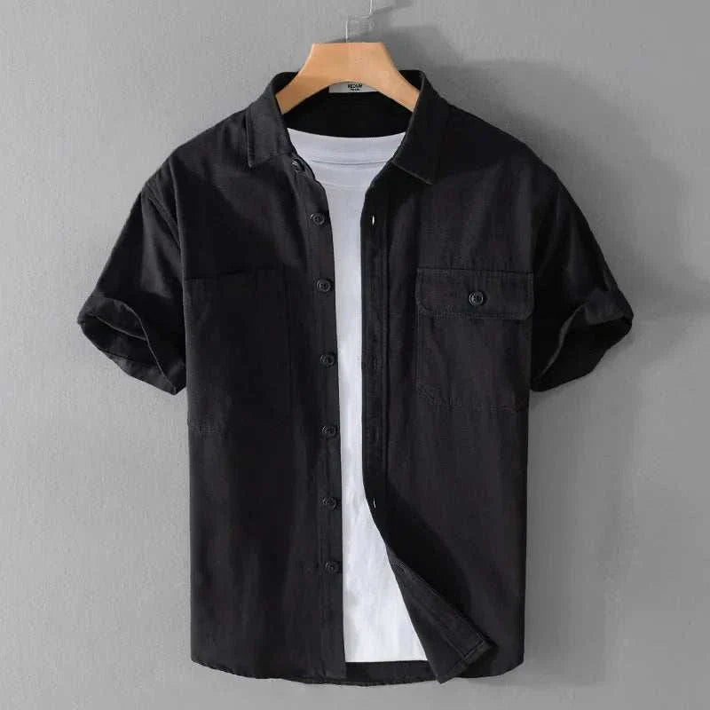 Premium Men's Short Sleeve Summer Shirt - Breathable Cotton Casual T-Shirt for Outdoor Activities, Travel & Daily Wear