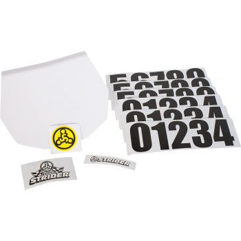 Strider Number Plate Kit - Durable Motorcycle & Bike Number Plate Holder - Perfect for Off-Road Racing, Motocross & Custom Bike Builds