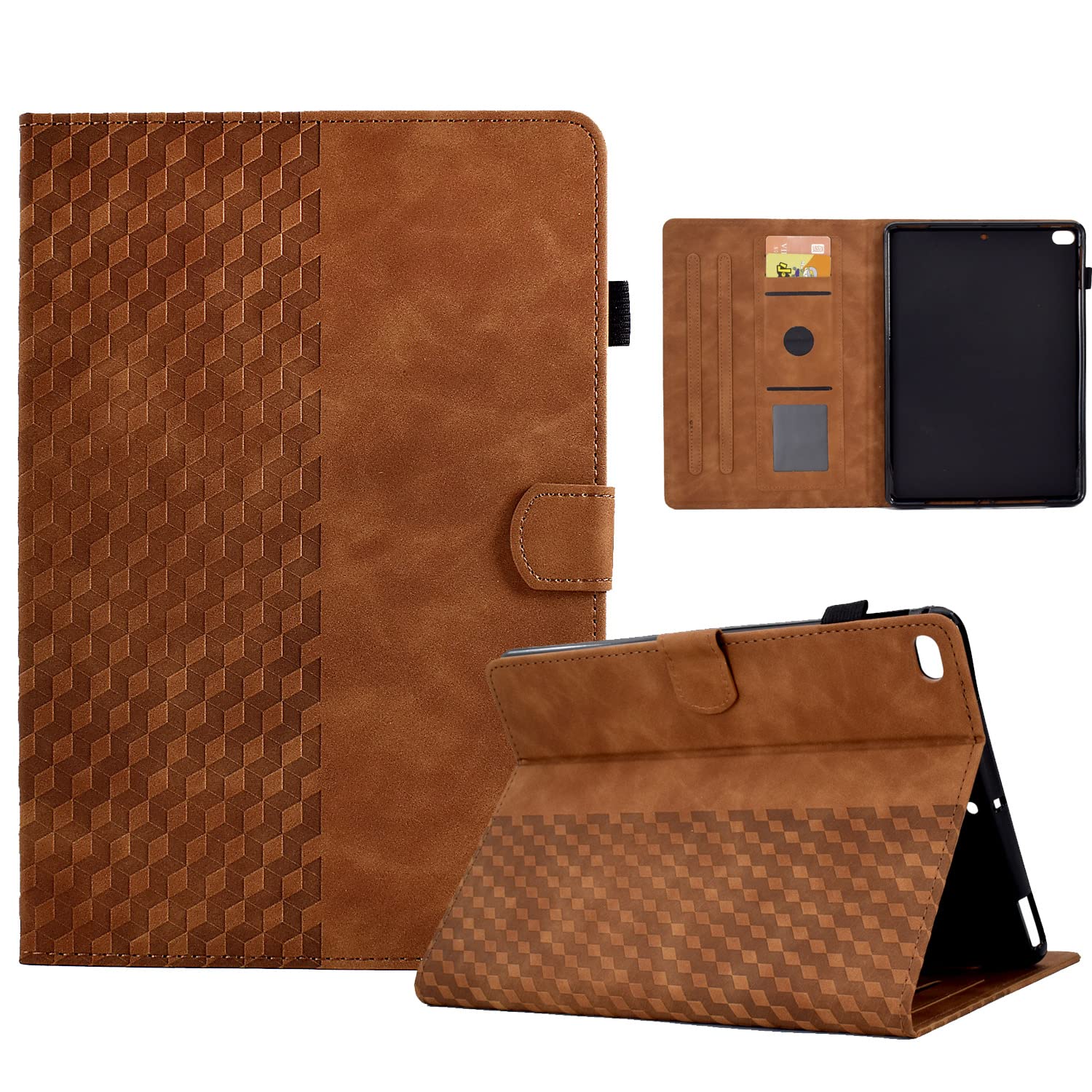 Premium PU Leather iPad 9.7 Inch Case with Card Holder & Multi-Angle Stand - Compatible with iPad 6th/5th Gen & iPad Air 2/Air 1 (Brown) | Perfect for Work, Travel & Home Use