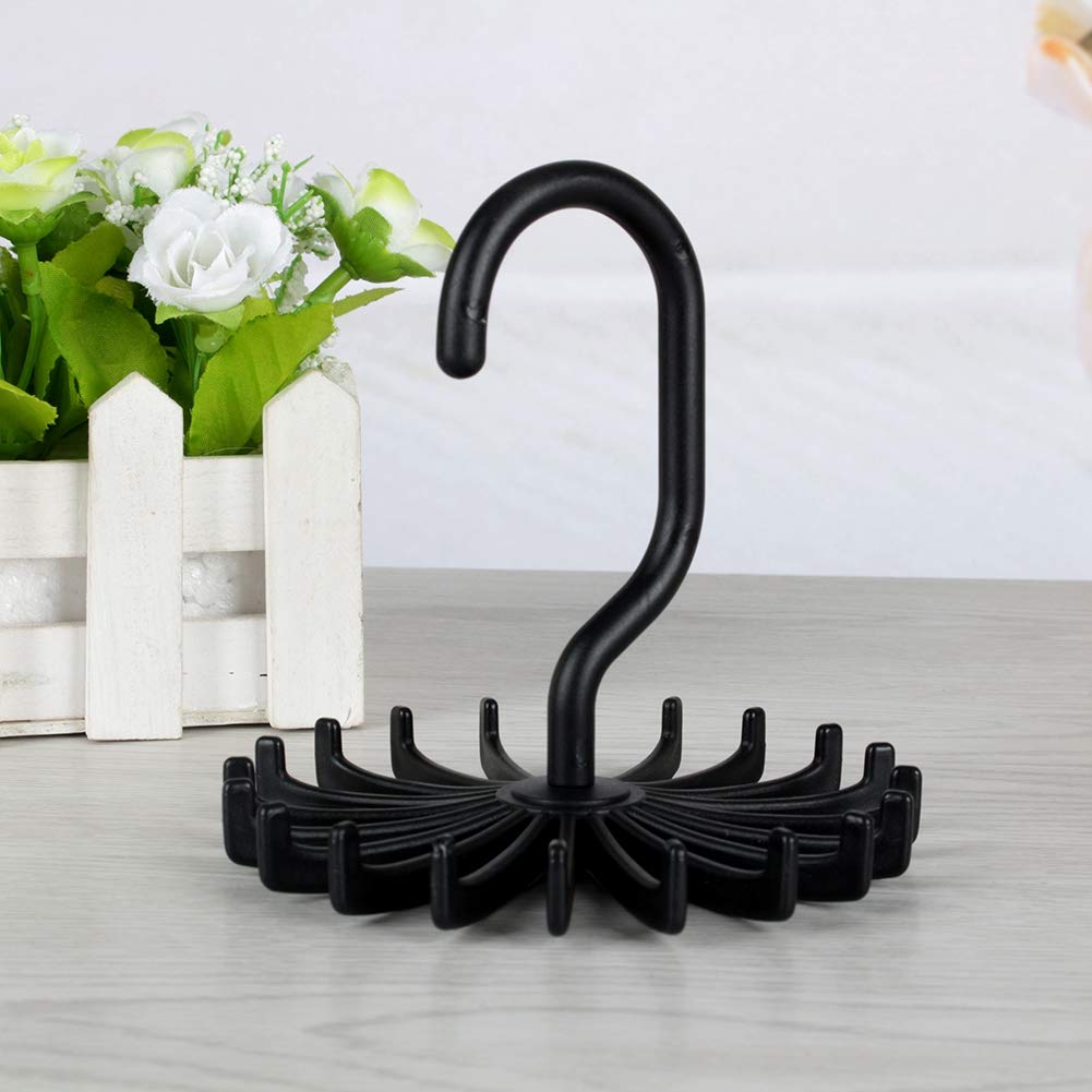 360 Degree Rotating Tie & Scarf Organizer - Adjustable Hanger with 20 Hooks for Neckties, Belts & Accessories | Perfect for Closet Organization & Wardrobe Storage