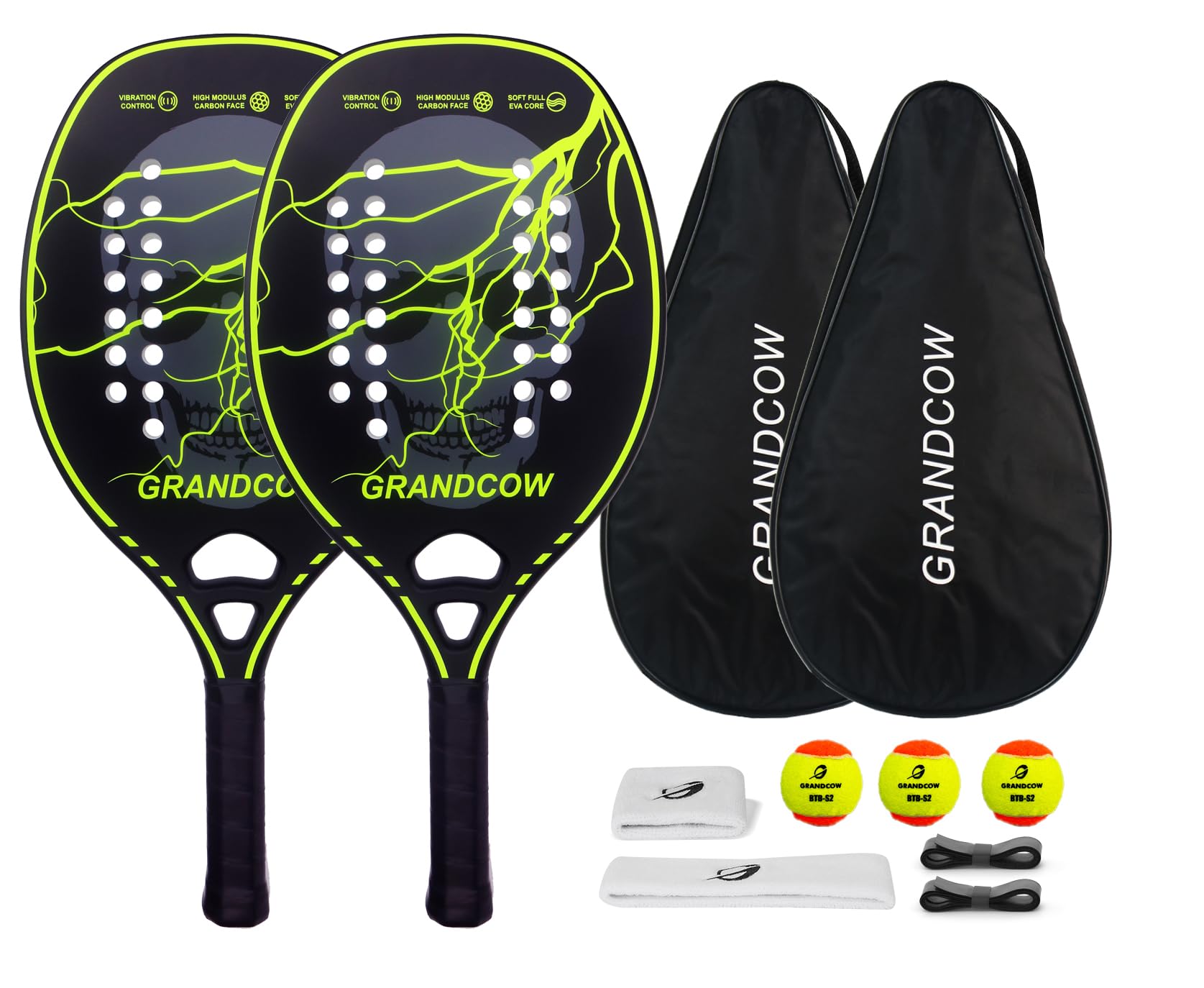 Premium Carbon Fiber Beach Tennis Paddle Racket with EVA Memory Foam Core - Lightweight & Durable for Outdoor Sports, Backyard Games & Beach Activities